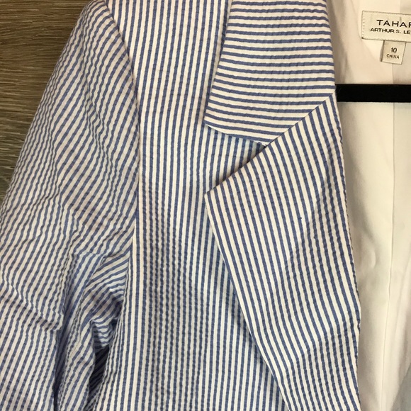 Tahari ASL Seersucker Jacket in blue & white NWT - Picture 7 of 16